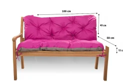 Coussin pour banc de jardin 100x50x40cm, coussin de banc de jardin Rosa, coussin de balançoire extérieur, coussin de jardin