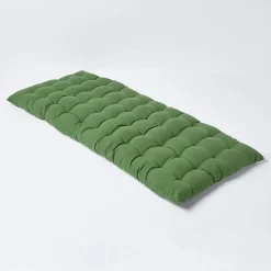 Coussin pour banc de jardin 2 places, vert foncé - HOMESCAPES