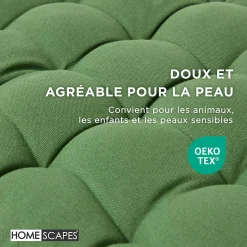 Coussin pour banc de jardin 2 places, vert foncé - HOMESCAPES