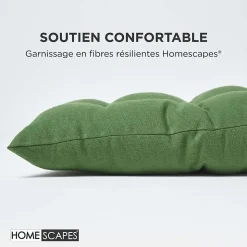 Coussin pour banc de jardin 2 places, vert foncé - HOMESCAPES