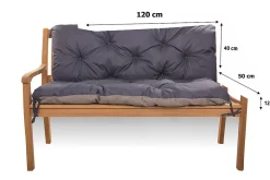 Coussin pour banc de jardin 120x50x40cm, coussin de banc de jardin Bleu coussin de banc extérieur, coussin de balançoire