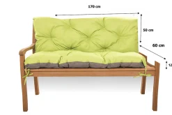 Coussin pour banc de jardin 170x60x50cm coussin de banc de jardin 3 places Citron coussin de balançoire coussin de banc extérieur