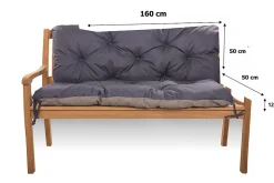 Coussin pour banc de jardin 160x50x50cm coussin de banc de jardin 3 places Bleu coussin de balançoire coussin de banc extérieur