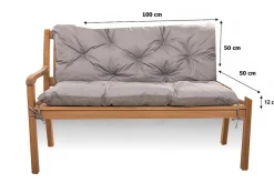 Coussin pour banc de jardin 100x50x50cm, coussin de banc de jardin Gris, coussin de balançoire extérieur, coussin de jardin