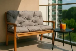 Coussin pour banc de jardin 100x50x50cm, coussin de banc de jardin Gris, coussin de balançoire extérieur, coussin de jardin