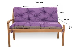 Coussin pour banc de jardin 160x60x50cm coussin de banc de jardin 3 places Violet coussin de balançoire coussin de banc extérieur