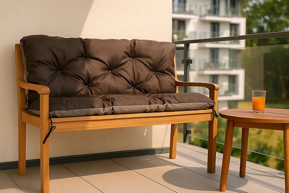 Coussin pour banc de jardin 100x60x50cm, coussin de banc de jardin Marron, coussin de balançoire extérieur, coussin de jardin