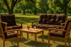 Coussin pour banc de jardin 100x60x50cm, coussin de banc de jardin Marron, coussin de balançoire extérieur, coussin de jardin