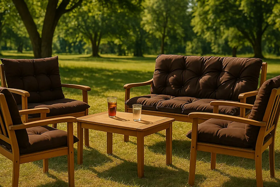 Coussin pour banc de jardin 100x60x50cm, coussin de banc de jardin Marron, coussin de balançoire extérieur, coussin de jardin