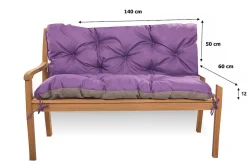 Coussin pour banc de jardin 140x60x50cm coussin de banc de jardin Violet coussin de balançoire coussin de banc extérieur