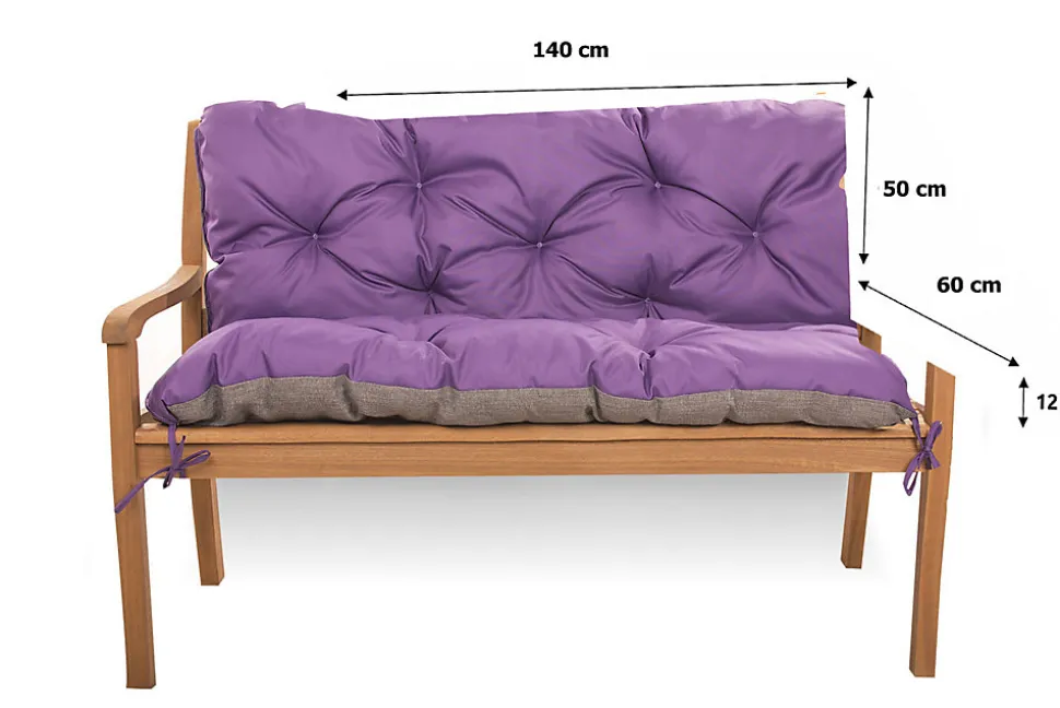 Coussin pour banc de jardin 140x60x50cm coussin de banc de jardin Violet coussin de balançoire coussin de banc extérieur