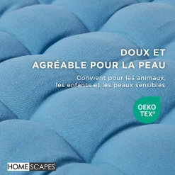 Coussin pour banc de jardin 2 places, bleu foncé - HOMESCAPES