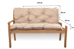 Coussin pour banc de jardin 170x50x50cm coussin de banc de jardin 3 places Beige coussin de balançoire coussin de banc extérieur