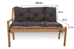 Coussin pour banc de jardin 120x50x50cm, coussin de banc de jardin Noir coussin de banc extérieur, coussin de balançoire