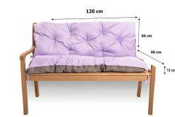 Coussin pour banc de jardin 120x50x50cm, coussin de banc de jardin Violet coussin de banc extérieur, coussin de balançoire
