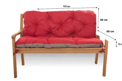 Coussin pour banc de jardin 120x60x50cm, coussin de banc de jardin Rouge coussin de banc extérieur, coussin de balançoire