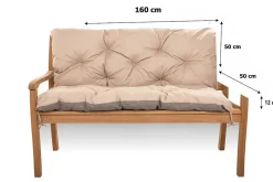 Coussin pour banc de jardin 160x50x50cm coussin de banc de jardin 3 places Beige coussin de balançoire coussin de banc extérieur