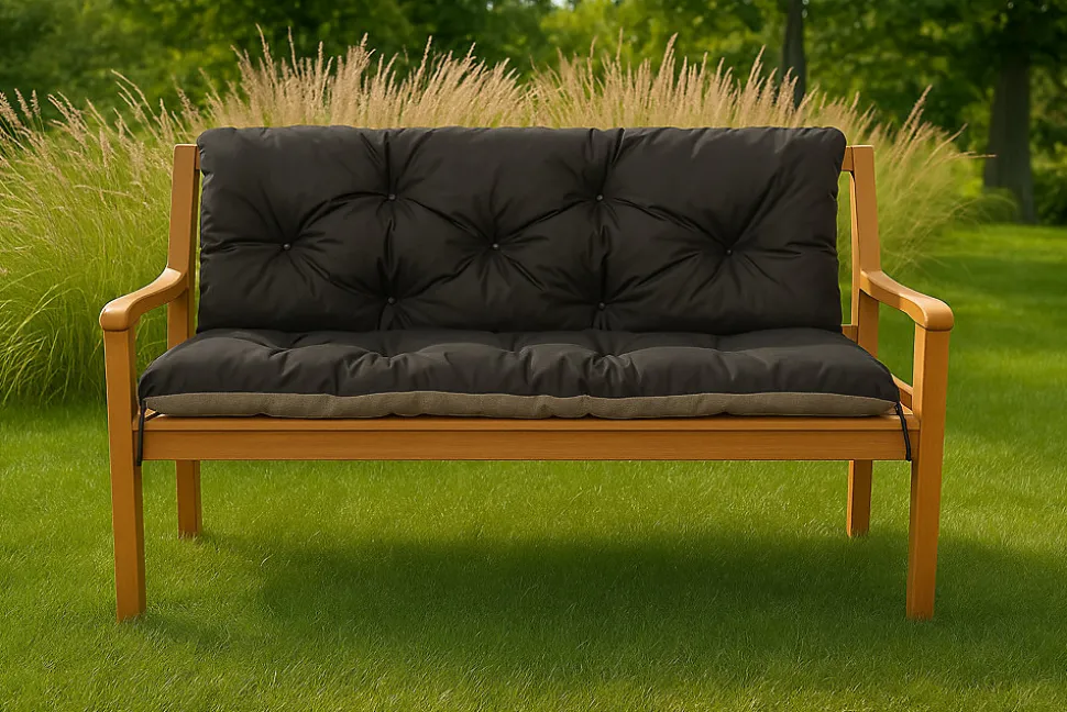 Coussin pour banc de jardin 160x60x50cm coussin de banc de jardin 3 places Noir coussin de balançoire coussin de banc extérieur