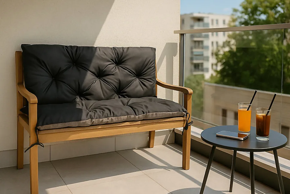 Coussin pour banc de jardin 160x60x50cm coussin de banc de jardin 3 places Noir coussin de balançoire coussin de banc extérieur
