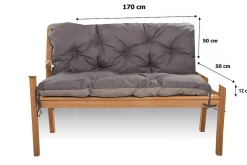 Coussin pour banc de jardin 170x50x50cm coussin de banc de jardin 3 places Anthracite coussin de balançoire coussin banc extérieur