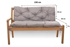 Coussin pour banc de jardin 150x50x50cm coussin de banc de jardin Gris coussin de balançoire coussin de banc extérieur