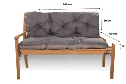 Coussin pour banc de jardin 140x60x50cm coussin de banc de jardin Anthracite coussin de balançoire coussin de banc extérieur
