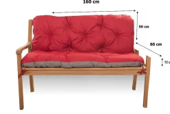 Coussin pour banc de jardin 160x60x50cm coussin de banc de jardin 3 places Rouge coussin de balançoire coussin de banc extérieur