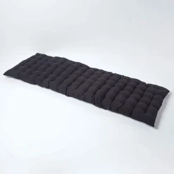 Coussin pour banc de jardin 3 places, noir - HOMESCAPES