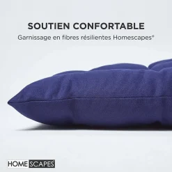 Coussin pour banc de jardin 3 places, bleu marine - HOMESCAPES