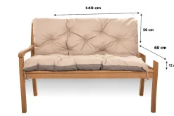 Coussin pour banc de jardin 140x60x50cm coussin de banc de jardin Beige coussin de balançoire coussin de banc extérieur