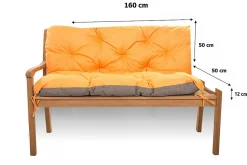 Coussin pour banc de jardin 160x50x50cm coussin de banc de jardin 3 places Orange coussin de balançoire coussin de banc extérieur