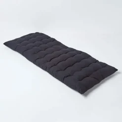 Coussin pour banc de jardin 2 places, noir - HOMESCAPES