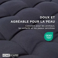 Coussin pour banc de jardin 2 places, noir - HOMESCAPES