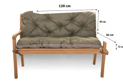 Coussin pour banc de jardin 120x50x40cm, coussin de banc de jardin Vert coussin de banc extérieur, coussin de balançoire