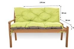 Coussin pour banc de jardin 170x50x50cm coussin de banc de jardin 3 places Citron coussin de balançoire coussin de banc extérieur