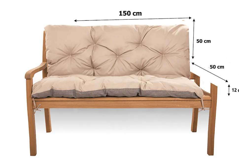 Coussin pour banc de jardin 150x50x50cm coussin de banc de jardin Beige coussin de balançoire coussin de banc extérieur