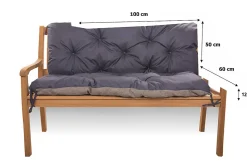 Coussin pour banc de jardin 100x60x50cm, coussin de banc de jardin Bleu, coussin de balançoire extérieur, coussin de jardin