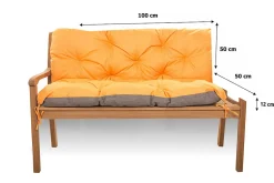 Coussin pour banc de jardin 100x50x50cm, coussin de banc de jardin Orange, coussin de balançoire extérieur, coussin de jardin