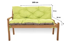 Coussin pour banc de jardin 160x50x40cm coussin de banc de jardin Citron vert coussin de balançoire coussin de banc extérieur