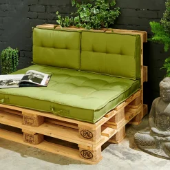 Coussin pour palette matelassé vert 120 x 80cm Oviala