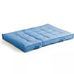 Coussin pour palette matelassé bleu 120 x 80cm Oviala