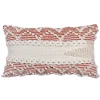 Coussin rectangle Deko & Co macramé beige et terracotta L.50 x l.30 cm