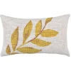 Coussin rectangle Deko & Co imprimé floral blanc et jaune L.50 x l.30 cm