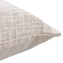 Coussin rectangle Deko & Co imprimé floral blanc et jaune L.50 x l.30 cm