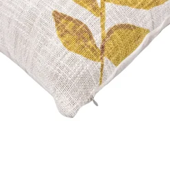 Coussin rectangle Deko & Co imprimé floral blanc et jaune L.50 x l.30 cm
