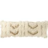 Coussin rectangle en polyester beige 100x35x12 cm