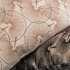 Coussin rectangle Osaka imprimé beige et rose L.50 x l.30cm Deco&co