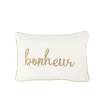 Coussin rectangulaire en textile blanc 30x45x3.5 cm