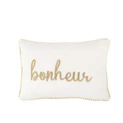 Coussin rectangulaire en textile blanc 30x45x3.5 cm