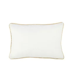 Coussin rectangulaire en textile blanc 30x45x3.5 cm